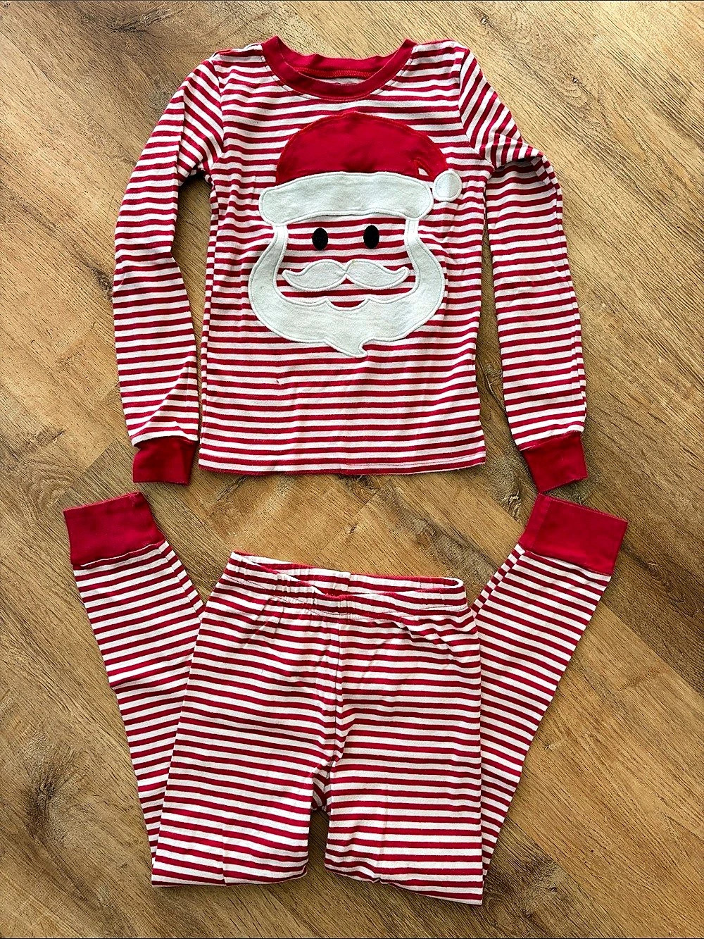 PJ Place Cotton Santa Striped Pajama Set kids size 8